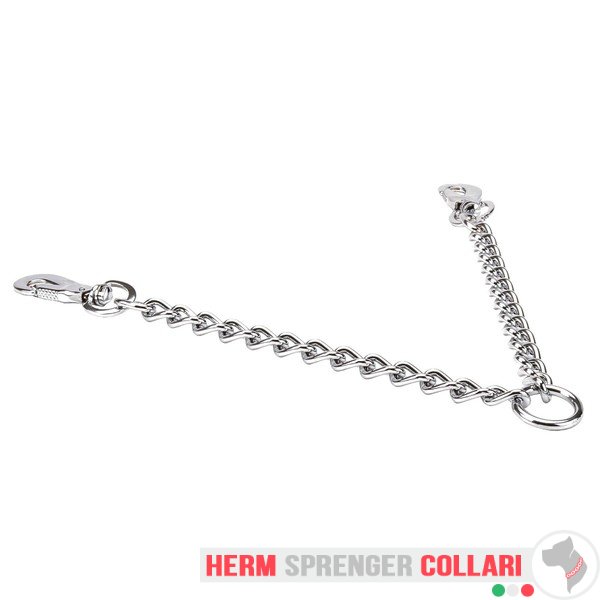 "Double Walk" guinzaglio accoppiacani in acciaio cromato (4.0 mm x 30+30 cm)