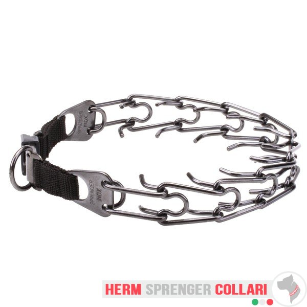 "Black Force" Collare a punta in acciaio inox nero fibbia a scatto (4 mm x 60 cm)