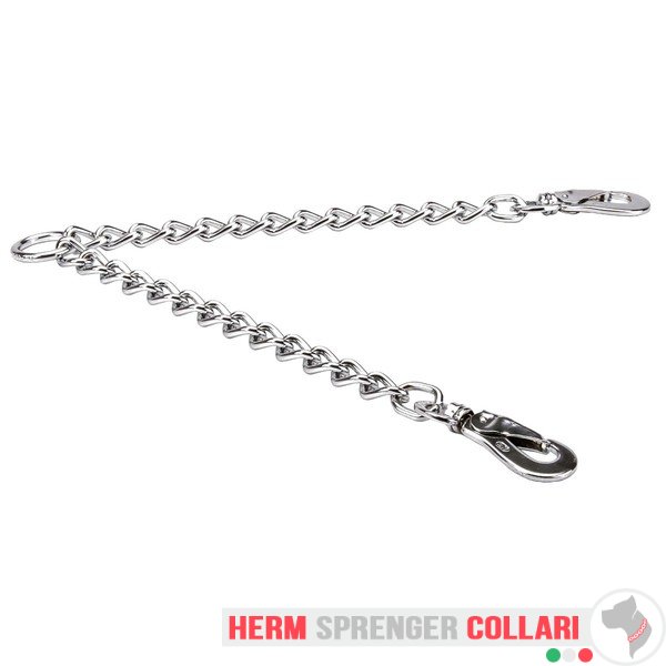 "Double Walk" guinzaglio accoppiacani in acciaio cromato (4.0 mm x 30+30 cm)