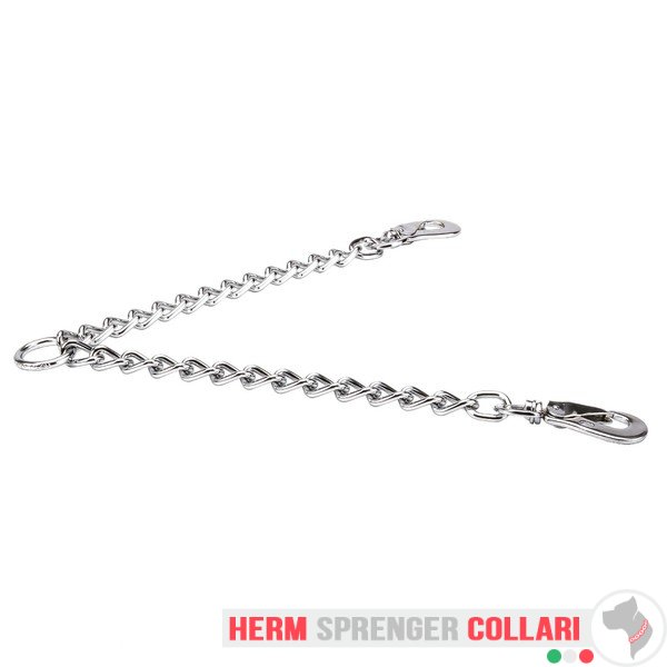 "Double Walk" guinzaglio accoppiacani in acciaio cromato (4.0 mm x 30+30 cm)