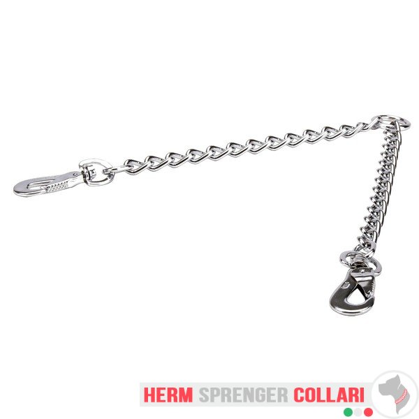 "Double Walk" guinzaglio accoppiacani in acciaio cromato (4.0 mm x 30+30 cm)