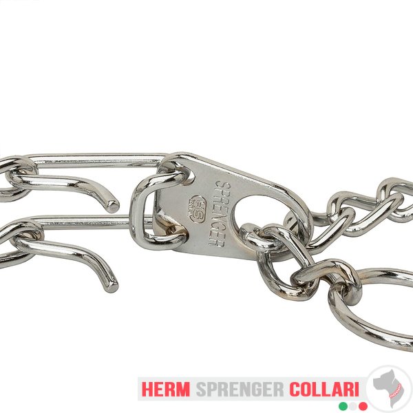 "Issues Killer" Collare a punta cromato con snodo e moschettone (2.25 mm x 41cm)