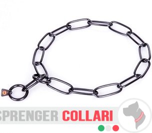 "Silver Super Star" Collare a catena salvapelo in acciaio inox annerito - 4.0 mm