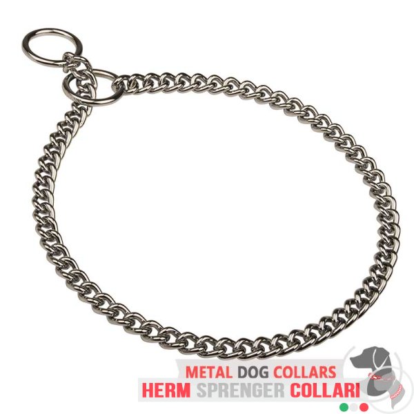 Collare a strangolo, salvapelo, in acciaio cromato, 3 mm