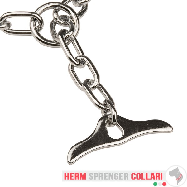 "Comfy Hold" Collare a catena cromato a maglie medie con alamaro - 3.4 mm