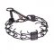 "Obedient Doggy" Collare a punta in acciaio inox nero con martingala (2,25mm x 41cm)