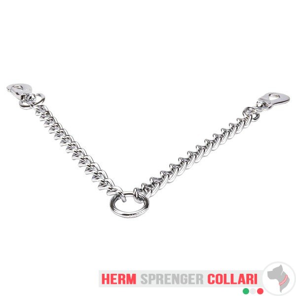 "Double Walk" guinzaglio accoppiacani in acciaio cromato (4.0 mm x 30+30 cm)