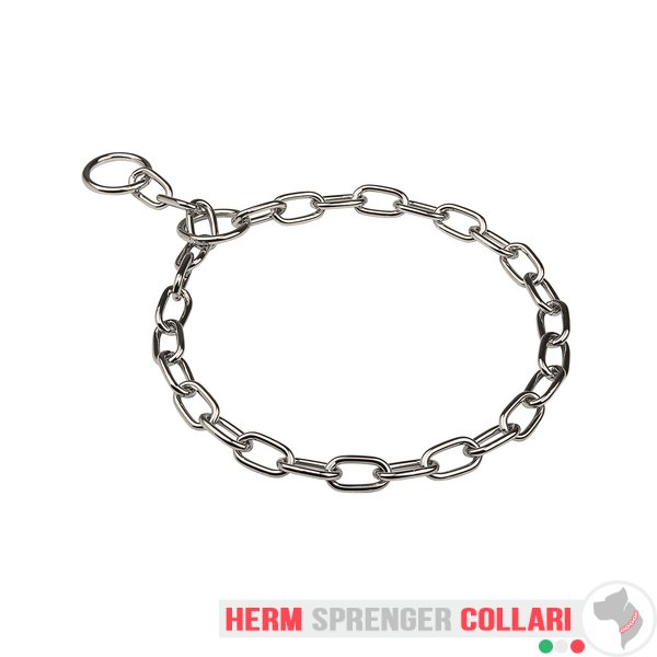 "Keeper of the Fur" Collare a catena cromato a maglie medie salvapelo - 3.4 mm