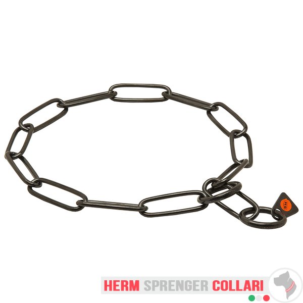 "Fur Fan" Collare a catena in acciaio inox nero con maglie lunghe - 3.0 mm - Fai un click sull'immagine per scegliere -