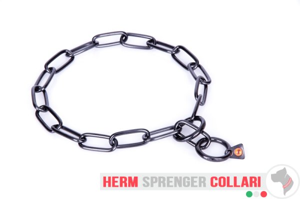 "Under Control" Black Stainless Steel Chain Collar - 4.0 mm