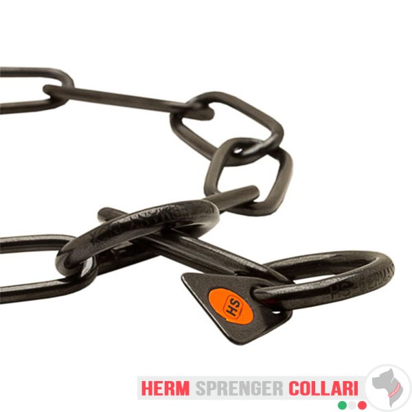 "Fur Fan" Collare a catena in acciaio inox nero con maglie lunghe - 3.0 mm