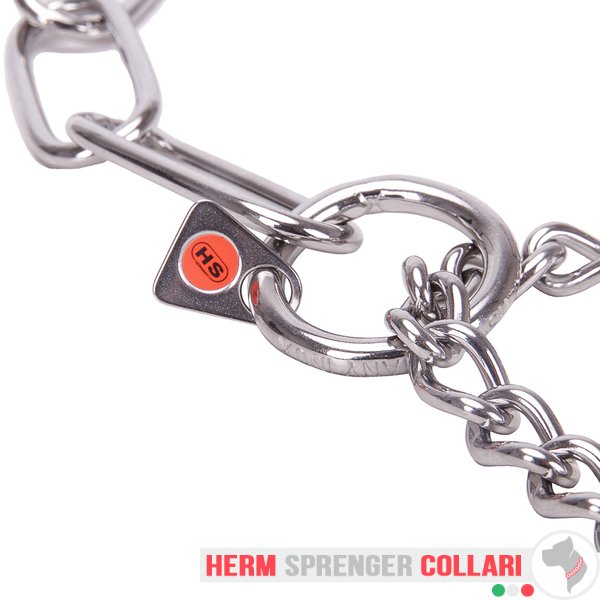 "Martingale Partner" Collare a catena a maglie lunghe in acciaio inossidabile con effetto di stringimento limitato - (4.0 mm)
