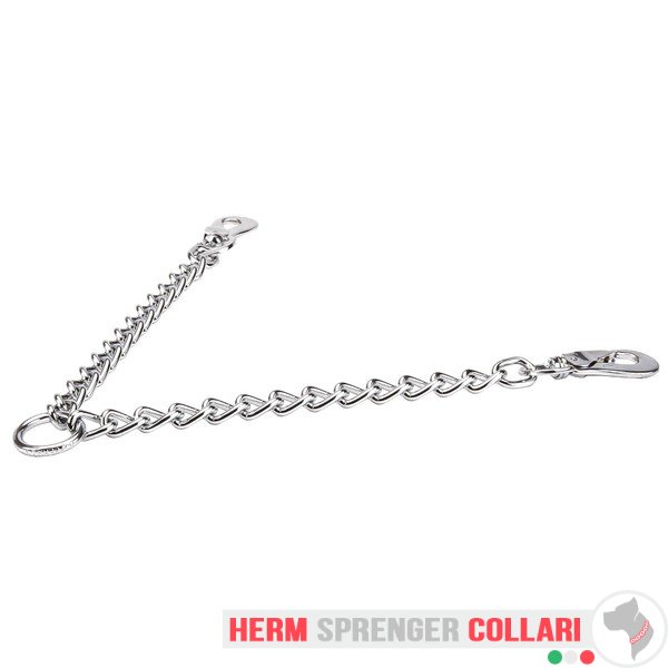 "Double Walk" guinzaglio accoppiacani in acciaio cromato (4.0 mm x 30+30 cm)