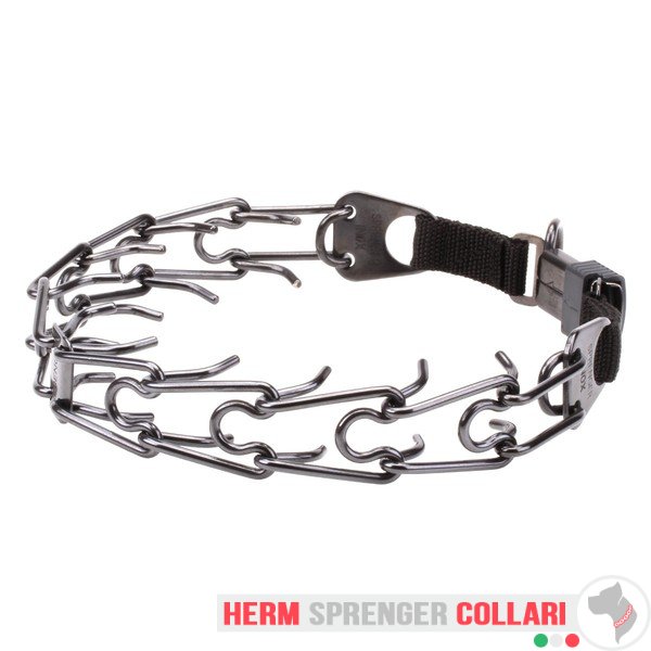 "Black Force" Collare a punta in acciaio inox nero fibbia a scatto (4 mm x 60 cm)