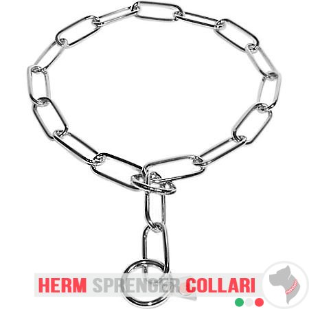 Collare salva pelo a maglie lunghe in acciaio inox 4 mm