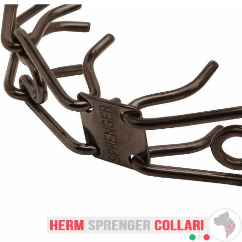 "Profy Trainer" Collare in acciaio inox nero con martingala (4.0 mm x 63 cm)