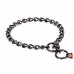 "Helper" Collare a catena in acciaio inox nero - 4 mm