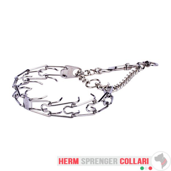 "Silver Hook" Stainless Steel Pinch Collar with Swivel and Quick Release Snap Hook (3.2 mm x 23 inches)