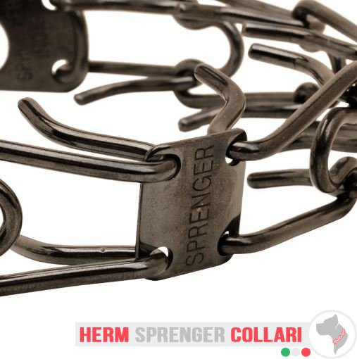 "Profy Trainer" Collare in acciaio inox nero con martingala (4.0 mm x 63 cm)