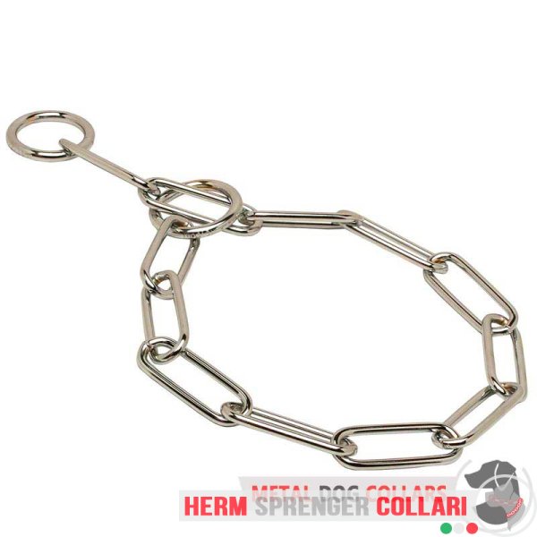 Chrome plated fur saver dog collar