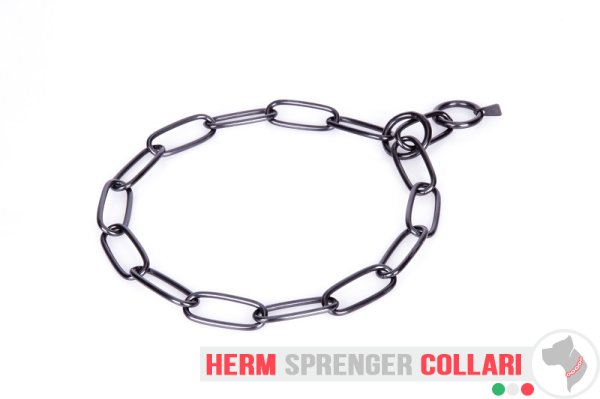 "Silver Super Star" Collare a catena salvapelo in acciaio inox annerito - 4.0 mm