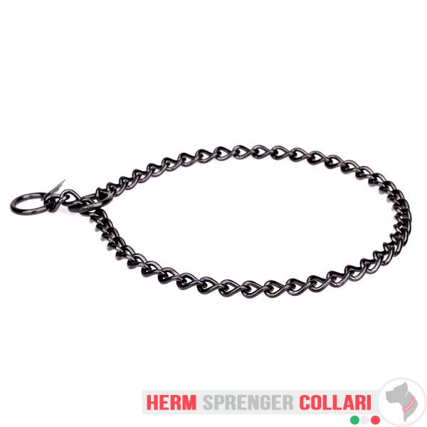 "Elegant Correction" Collare di catena tonda a maglie corte in acciaio inox nero - 3.0 mm