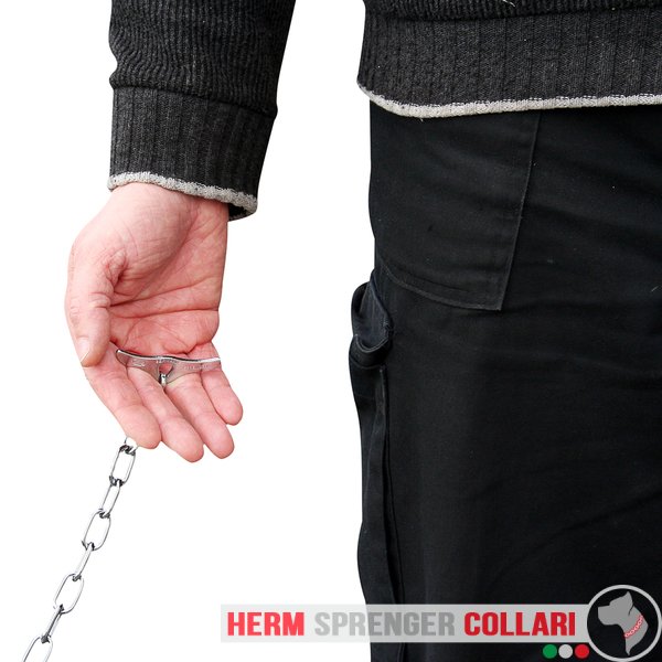 "Comfy Hold" Collare a catena cromato a maglie medie con alamaro - 3.4 mm