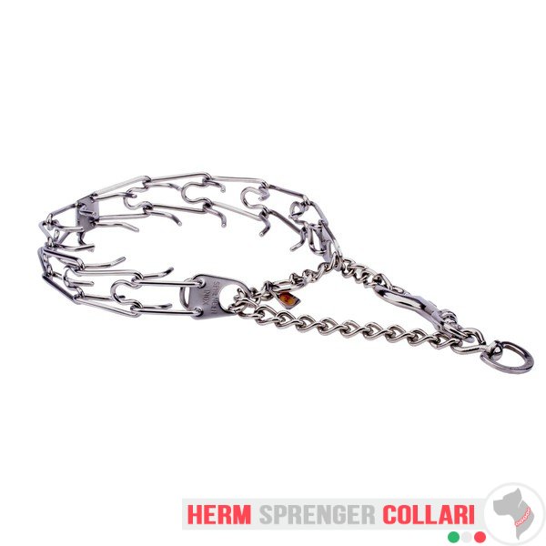 "Silver Hook" Stainless Steel Pinch Collar with Swivel and Quick Release Snap Hook (3.2 mm x 23 inches)