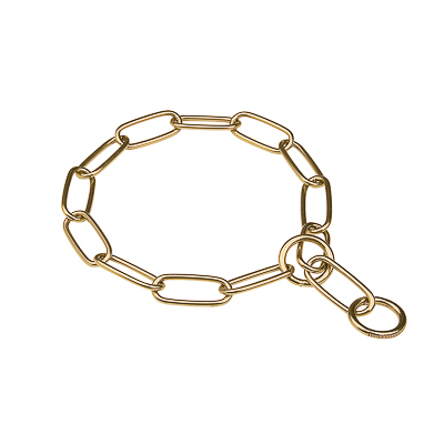 Brass long link chain collar for dog shows