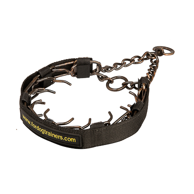 Nylon protection cover for browned steel pinch collar